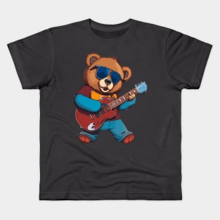 Bear Play Guitar Kids T-Shirt